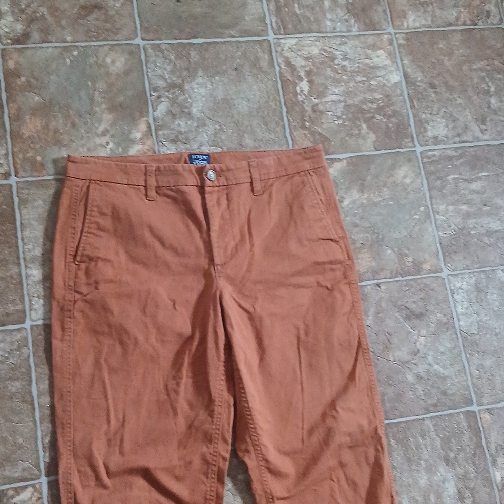 GUC J.Crew High Rise Girlfriend Frayed Ankle Chino Size 8 - Picture 2 of 5